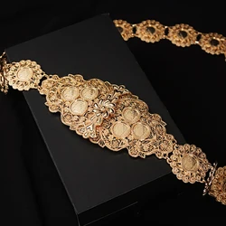 Zinc Alloy Caftan Belts Gold Color Napoleon Figure Belly Chains Algerian European Women Body Jewelry Arabic Wedding Jewelry Belt