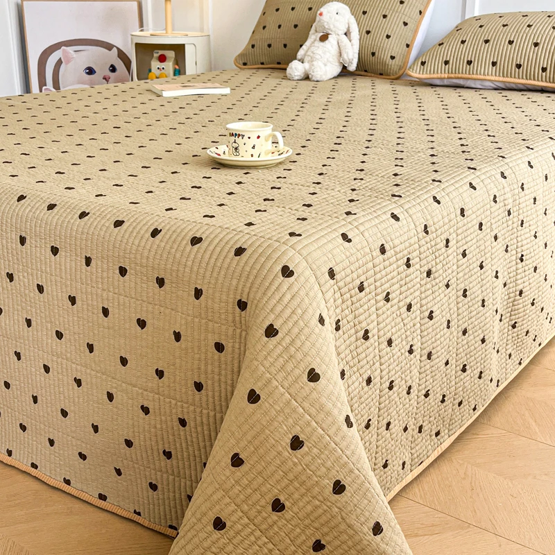 Multiple Colors Spring and Autumn Simple Countryside Washed Cotton Single Piece Thickened Bed Cover Bedroom