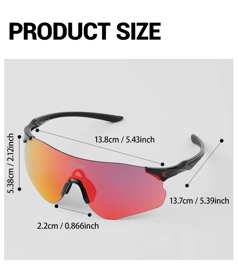 Kapvoe Photochrome Laufsonnenbrille für Herren, Outdoor-Sport, Fahrradbrille, Radbrille, UV400, ultraleichte Marathon-Brille, MTB – Detail 23