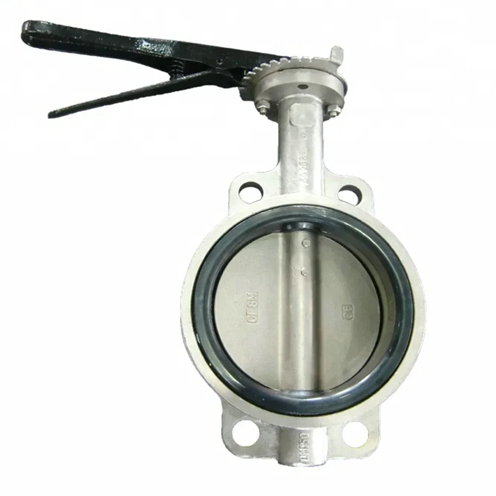 

8 inch stainless steel body and disc wafer butterfly valve with soft or metallic seals