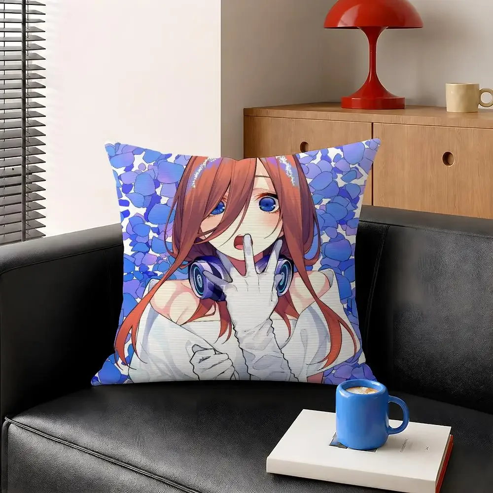 Anime The Quintessential Quintuplets TQQ Cushion Cover Decorative Pillowcase Soft Short Plush Cozy Durable Sofa Home Decor Items