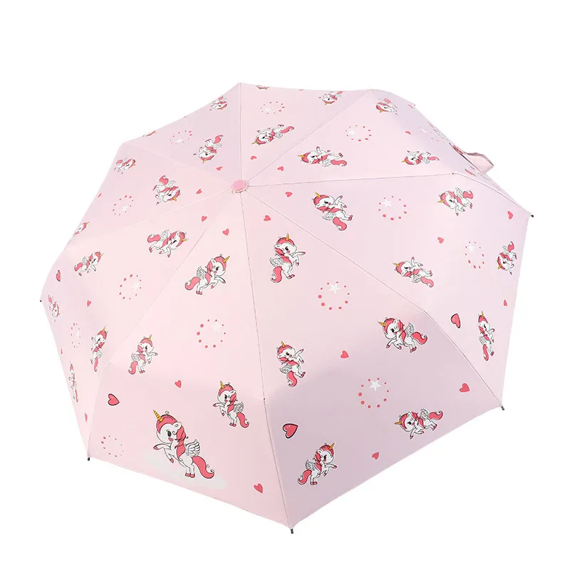 Automatic Umbrella Pink and Purple Unicorns Lovely Umbrella  Shade Umbrellas UV Blocking Rain and Wind Automatic Umbrella