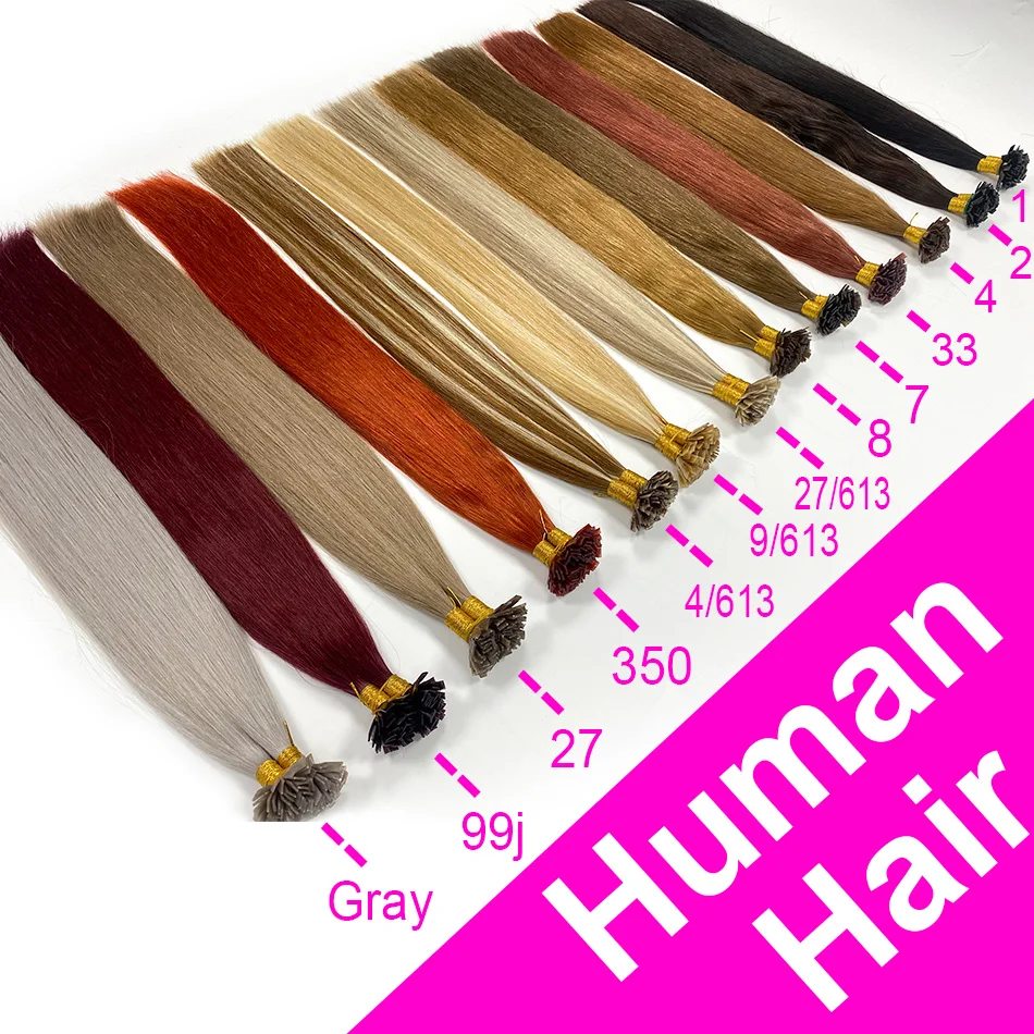 Flat Tip Keratin Hair Extensions Pre-Bonded Flat Tip Hair Extensions 50 Gram Double Drawn Straight 16-30 inch Indian Remy Hair