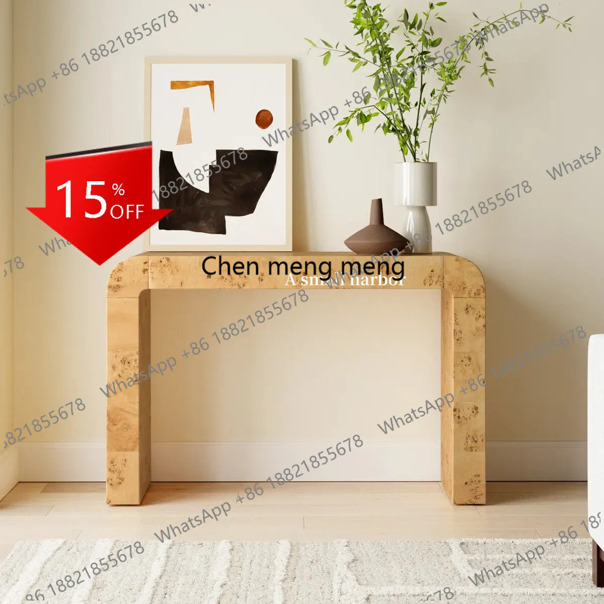 

Стол в средневековом стиле M85, стол из дендрастической кожи, прихожий стол, итальянский минималистичный стол, стол с закругленными углами