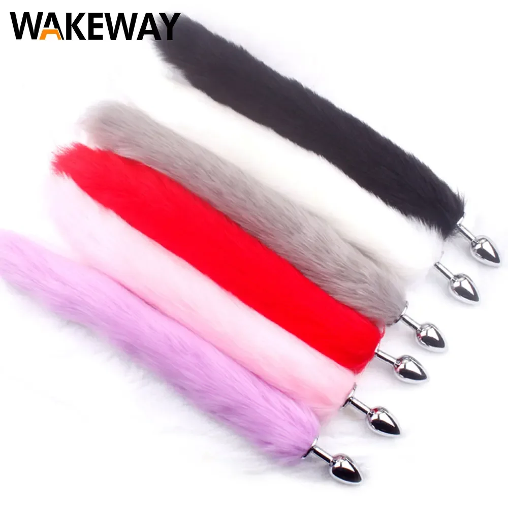 WAKEWAY Anal Plug Seksi Tilki Kuyruğu Anal Seks Oyuncakları Bayanlar Yetişkin Seks Oyuncakları Paslanmaz Çelik Anal Plug Çift Seks Oyuncakları