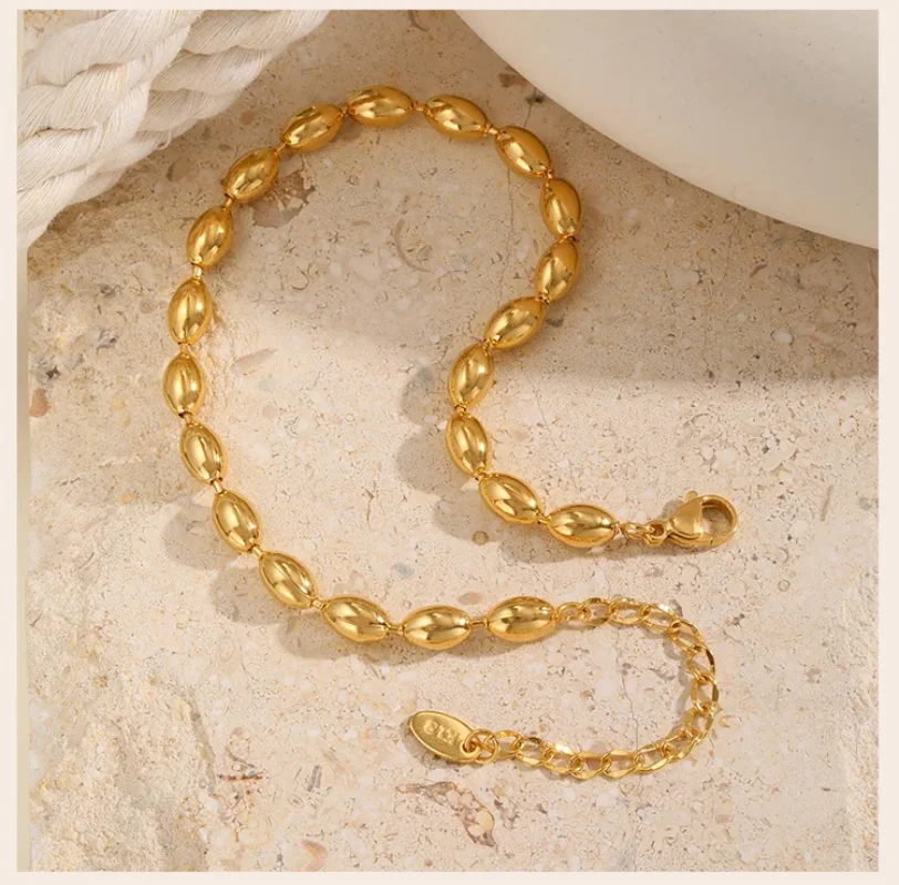 

Ball Anklet Bracelet for Women, Waterproof Adjustable Link, 3mm 5mm Stainless Steel Stack able Gold Plated Anklet Jewelry
