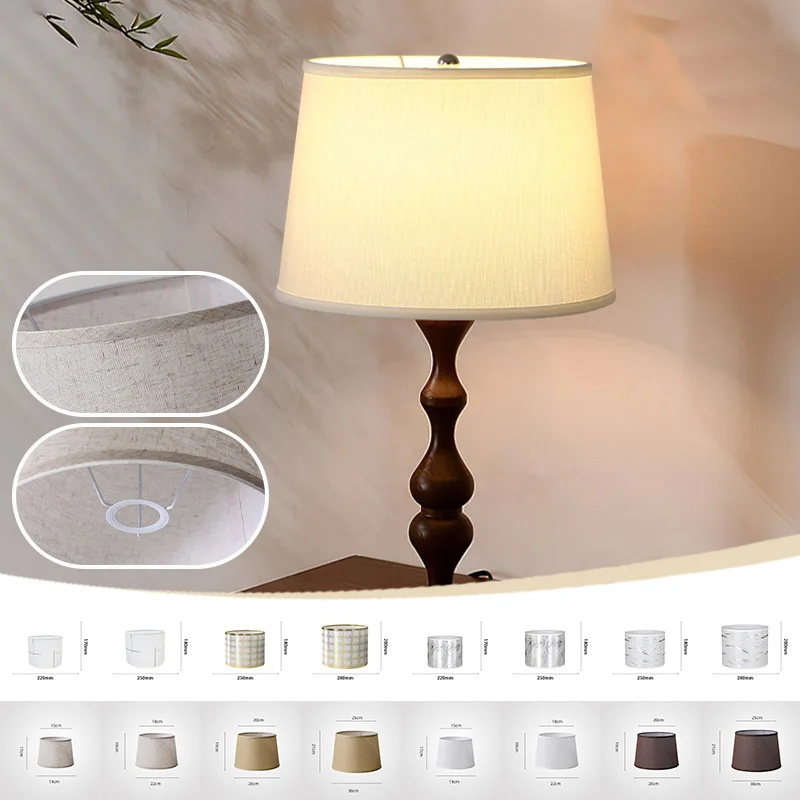 

Cylinder Linen Fabric Lampshade E27 Socket Lamp Cover for Bedroom Living Room Table Lamp Floor Lamp Chandelier Replacement