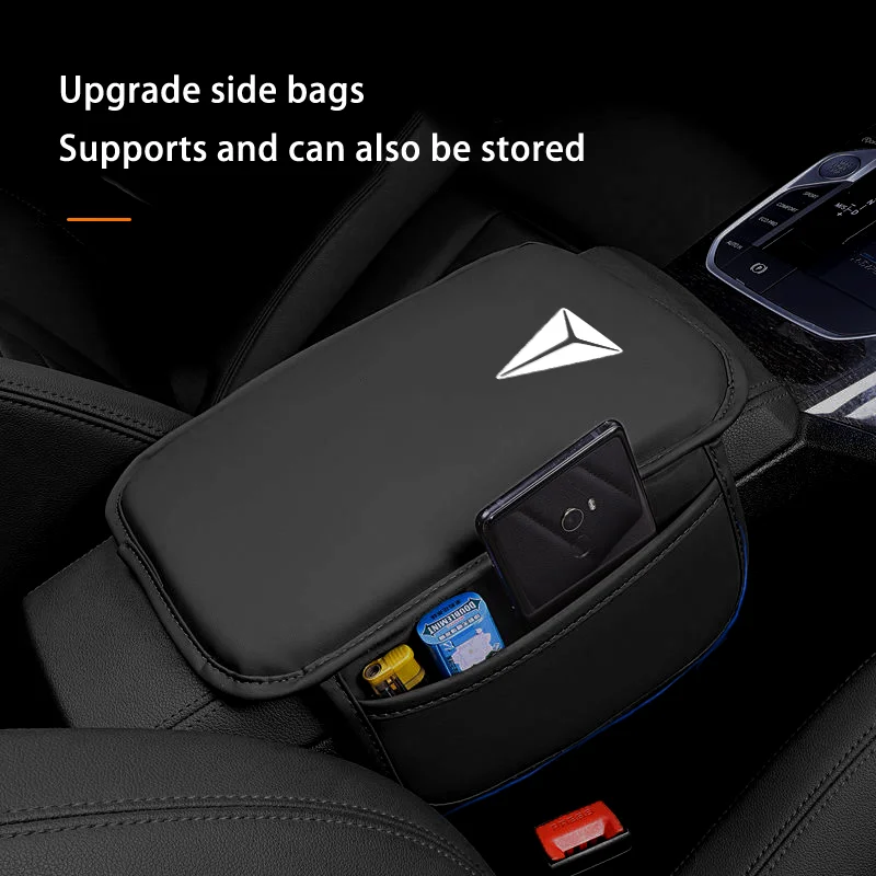 PU Leather Car Central Control Countertop Support Pad Armrest Box Protect Pad with Pockets for DEEPAL S07 G318 S09 S05 L07 SL03
