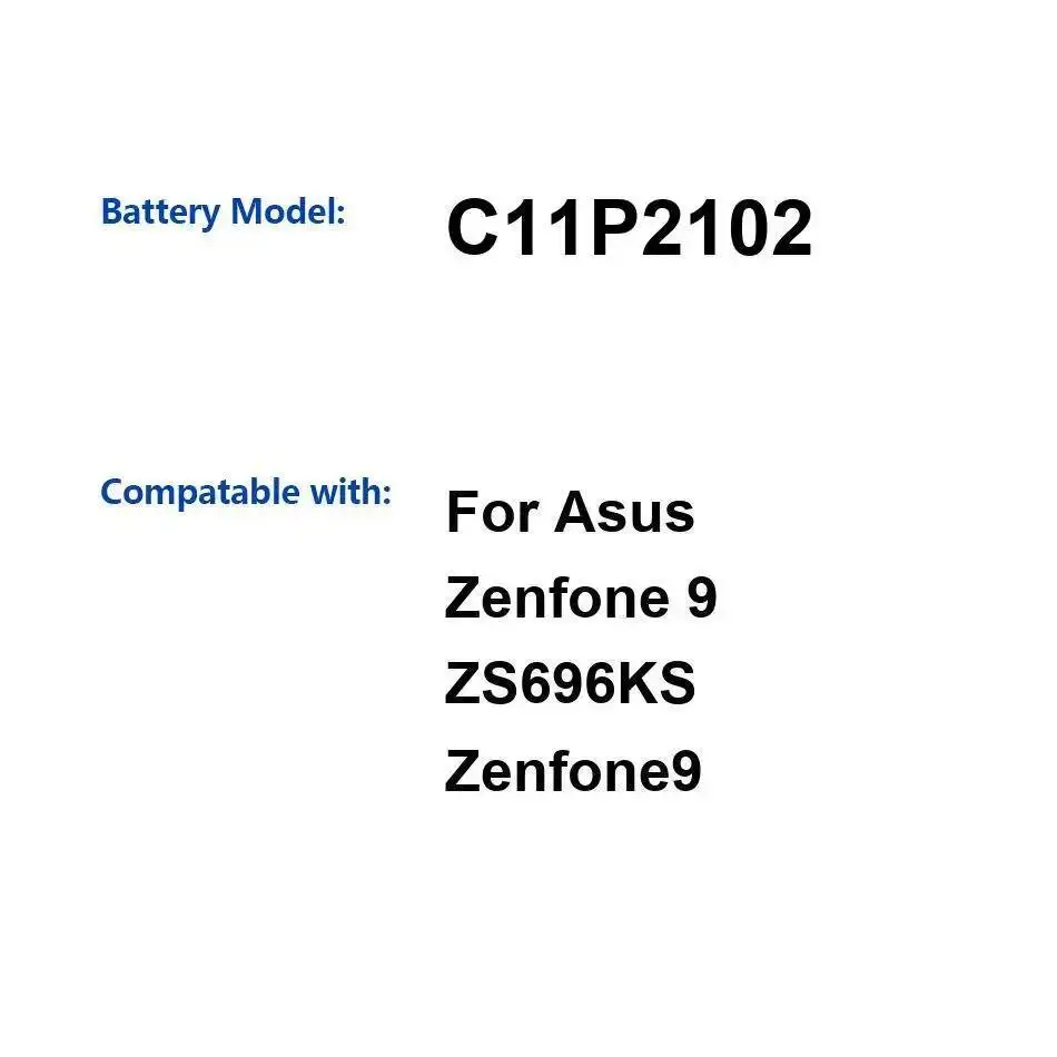 

For Asus Zenfone 9 ZS696KS Zenfone9 4150Mah Fast Charging C11P2102 Mobile Phone Battery Reliable Power
