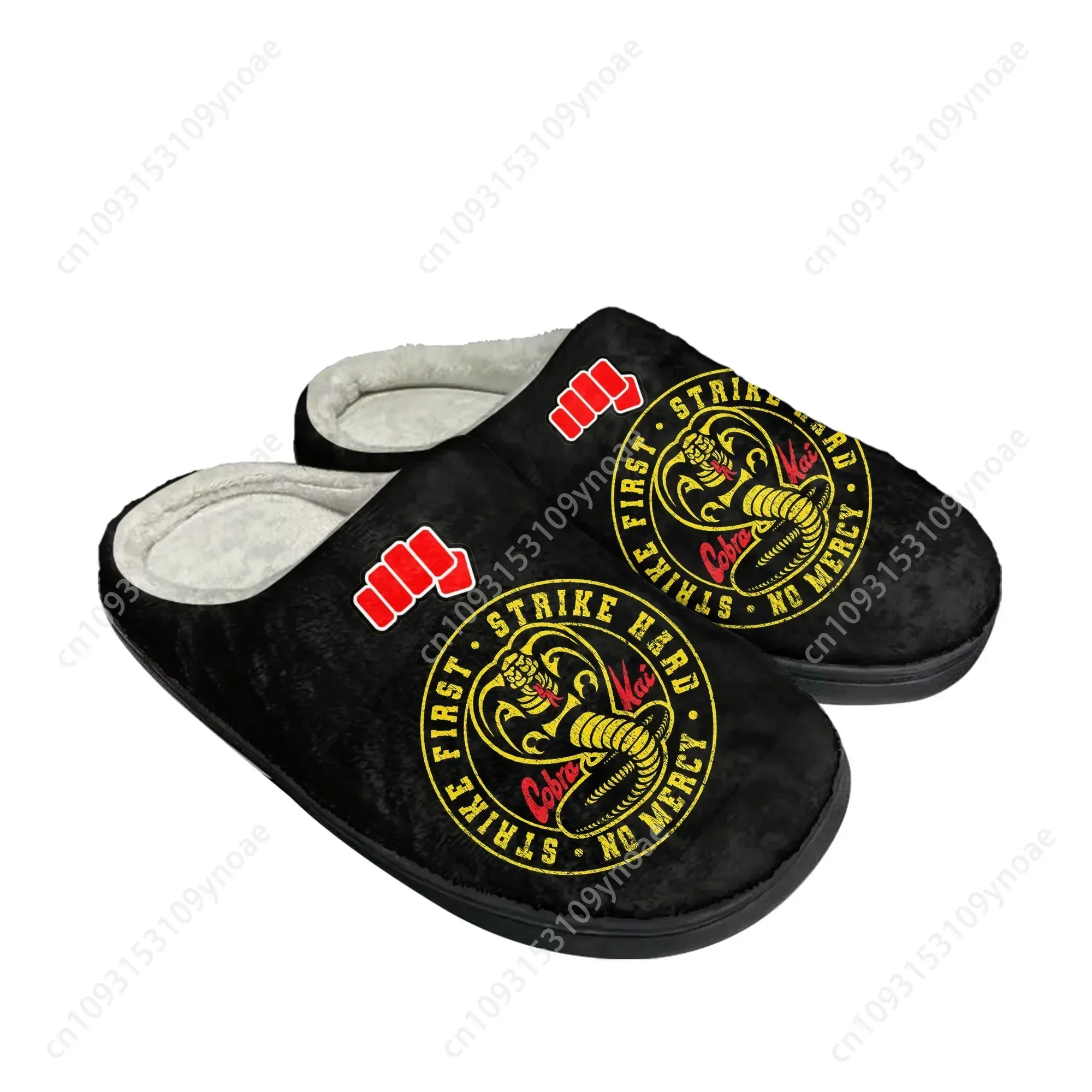 Cobra Kai No Mercy Movie Snake Home Cotton Custom Slippers Mens Womens Sandals Plush Non-Slip Keep Warm Shoes Thermal Slipper