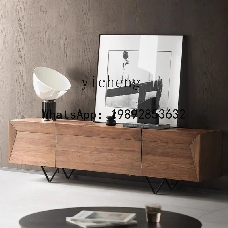 TV cabinet coffee table combination living room small apartment Nordic Japanese organ door TV cabinet home  accessories