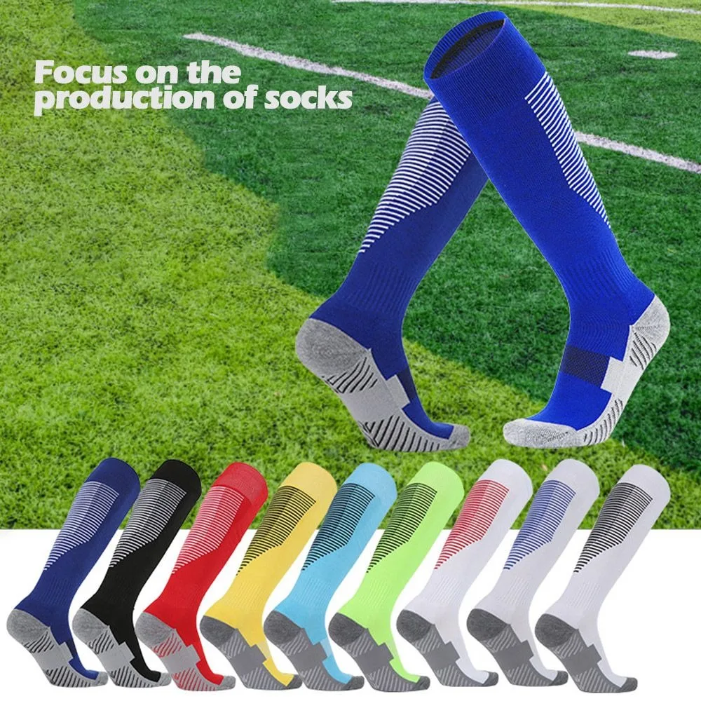 

Towel Bottom Children Football Socks Non-Slip Football Socks Long Striped Sports Socks