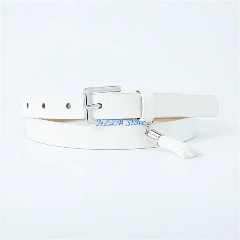 حزام خصر رفيع للفتيات T21F Y2K من البولي يوريثان لفستان الجينز وحزام خصر بإبزيم لراعية البقر #3