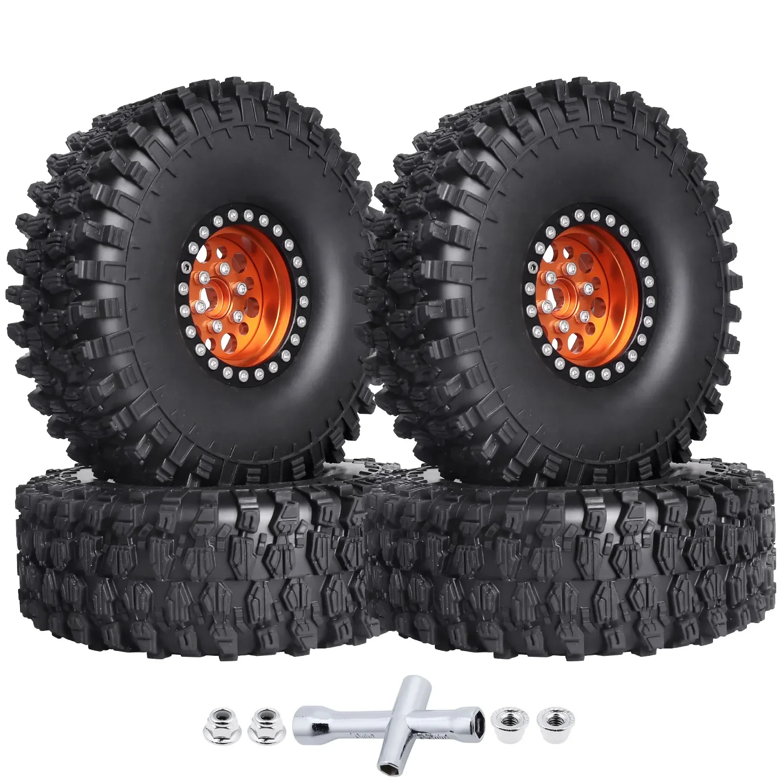 

HobbyPark 4.72" 1.9 Crawler Tires and 1.9 Beadlock Wheels Set for Axial SCX10 II III Traxxas TRX-4 Redcat Gen8 Gen7 Upgrades