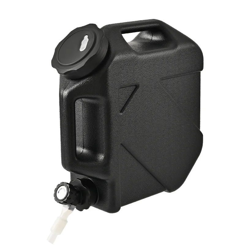 Portable 10L Outdoor Water Bucket Food-Grade PE Water Storage Canister with Tap Extension Tube Vent Plug Camping RV Water Jug