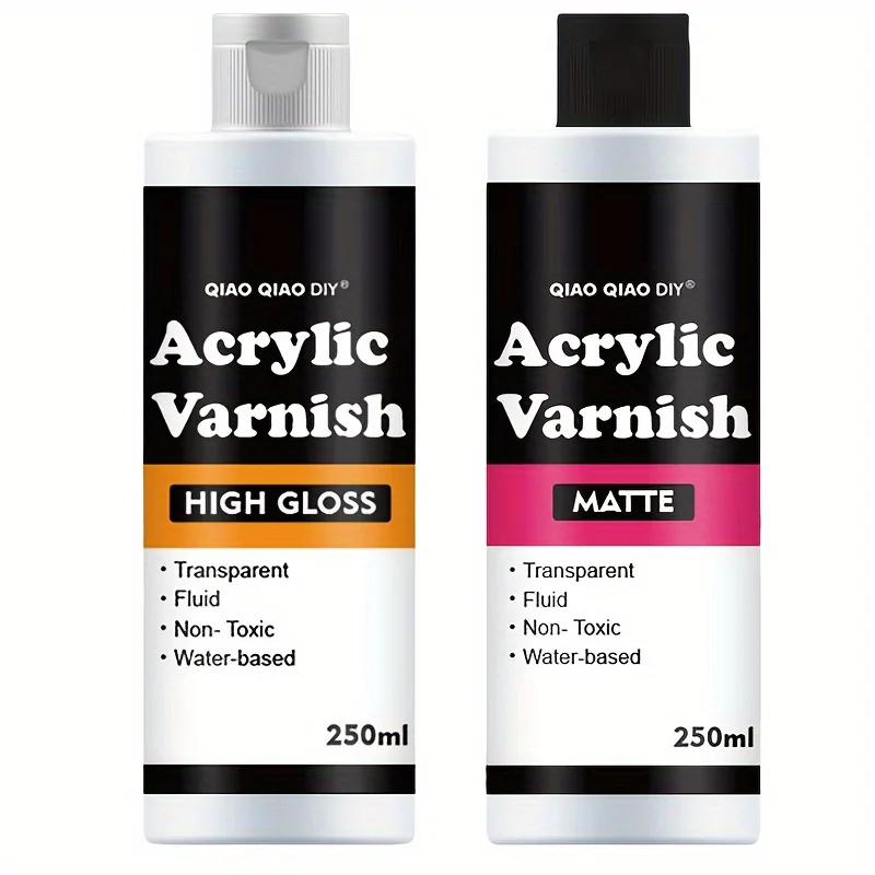 Acrylic Varnish Kit - Water-Based Sealer with Gloss & Matt Finish, UV-Resistant, Non-Toxic, Anti-Crazing for Wood