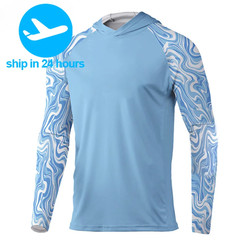 Fishing Hoodies T-shirt Men Fishing  Wear Anti-UV Sunscreen Sun Protection Dress Clothes Fishing Shirt Breathable Fish Jersey