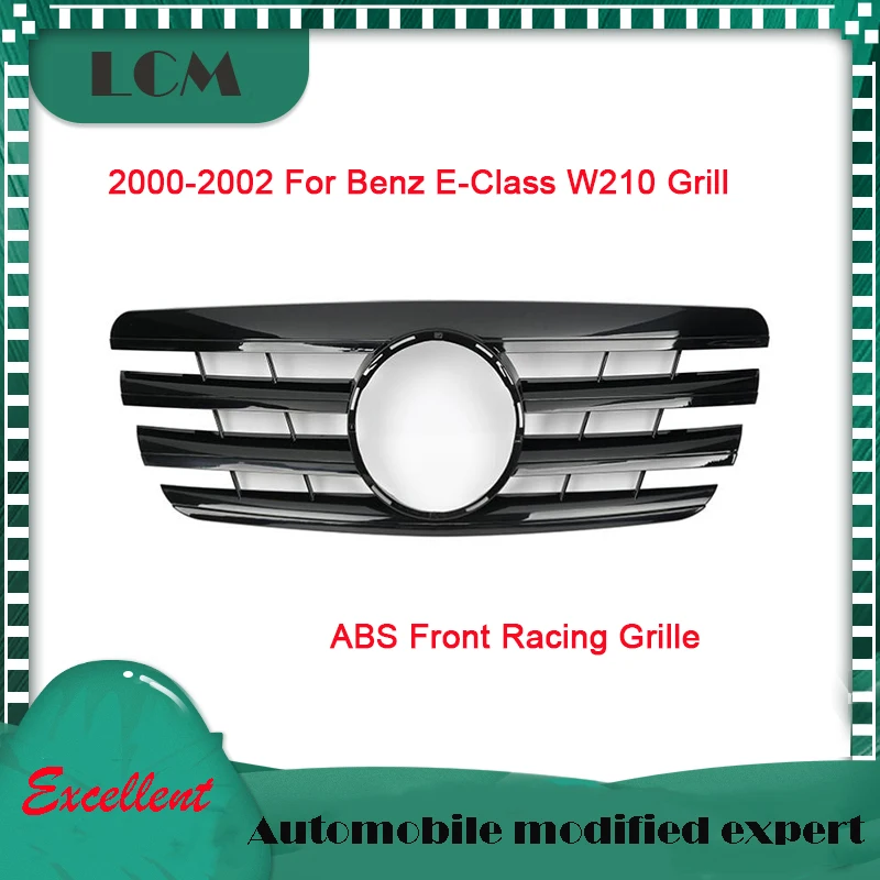 

Для Mercedes Benz E-Class W210 гриль CL стиль черный/плоский/все черный/серебристый/хромированный АБС-пластик передняя гоночная решетка 2000 2001 2002