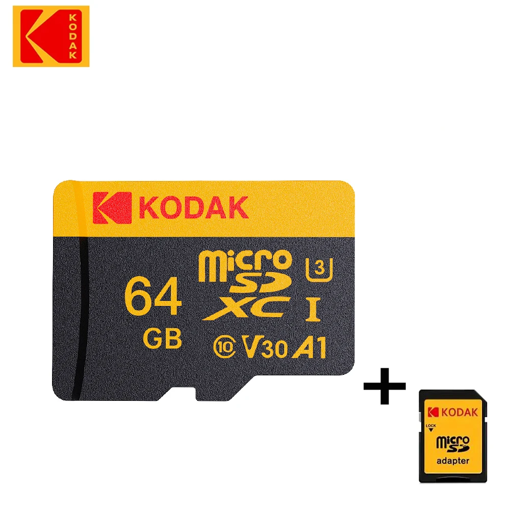 Kodak 32GB-512GB Micro SD Memory Card - High Speed ​​Class 10 U3 UHS-I for Smartphones, Digital Cameras, Tablets and Drones