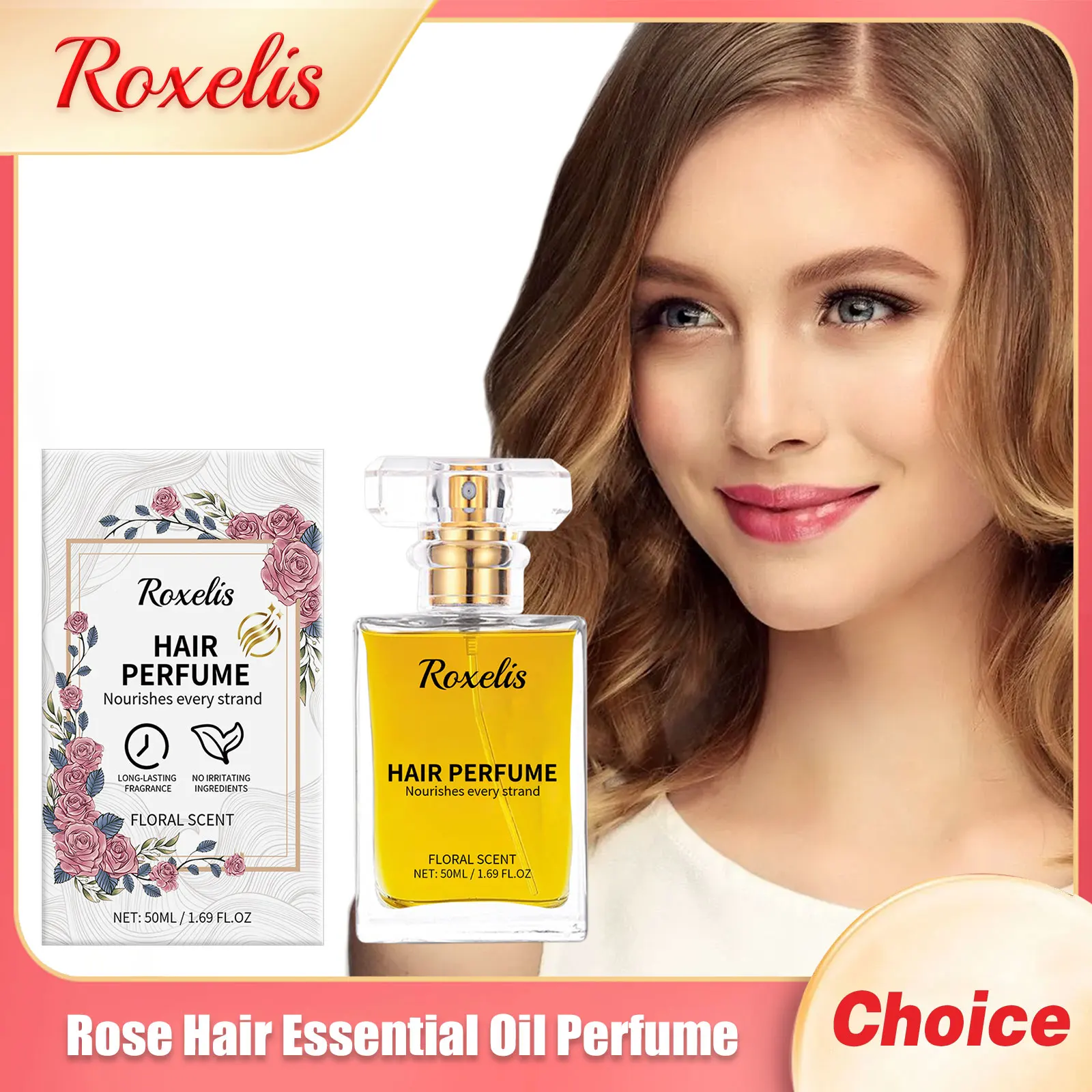 Rose Hair Essential Oil Perfume Long Lasting Fragrance Scalp Treatment Improve Dry Dating Pheromone Women Charming Perfume Spray