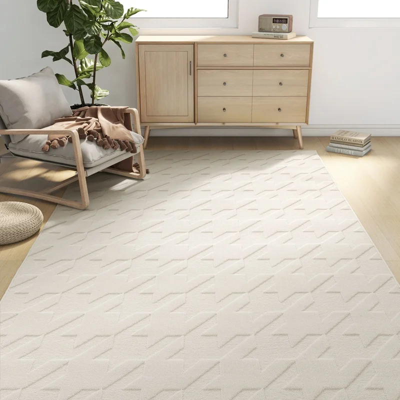 

Cream Style Minimalist Carpet For Living Room Waterproof Diatomaceous Rugs For Bedroom Large Size Sofa Coffee Table Floor Mats