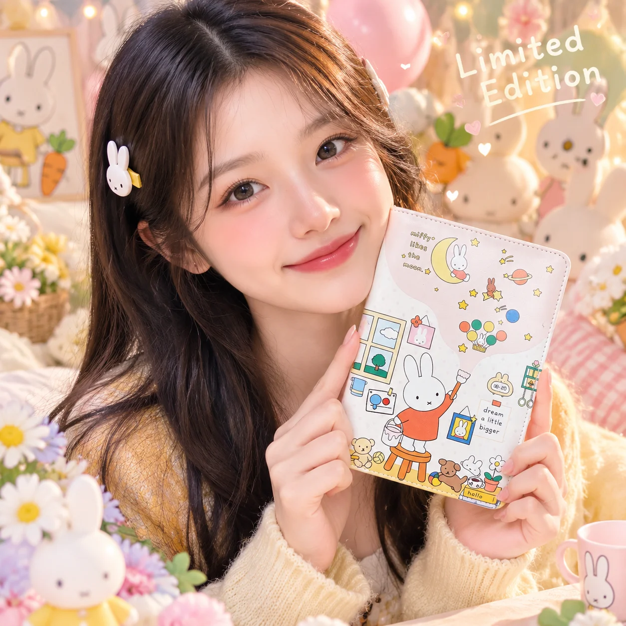 Cute Kawaii Miffy B6 Cartoon Illustration Notebook Journal Diary Planner Colored Pages School Supplies Student Stationery Gift view 5