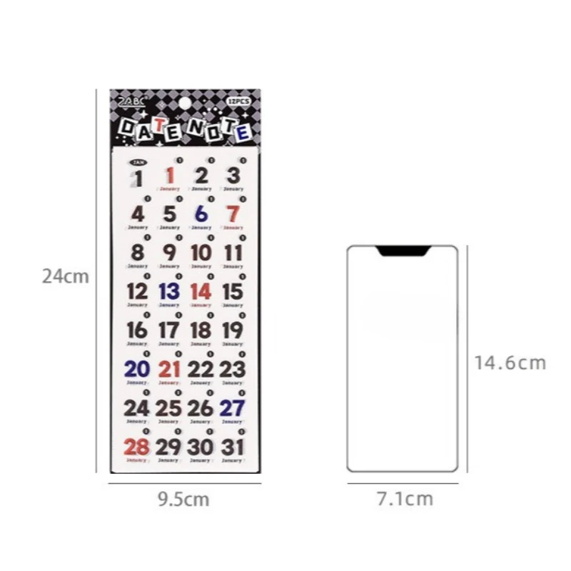 

365 Days Date Label PET Stickers - Waterproof Die-Cut Stickers for Planner, Journal, Scrapbook, DIY Hand Account Decoration