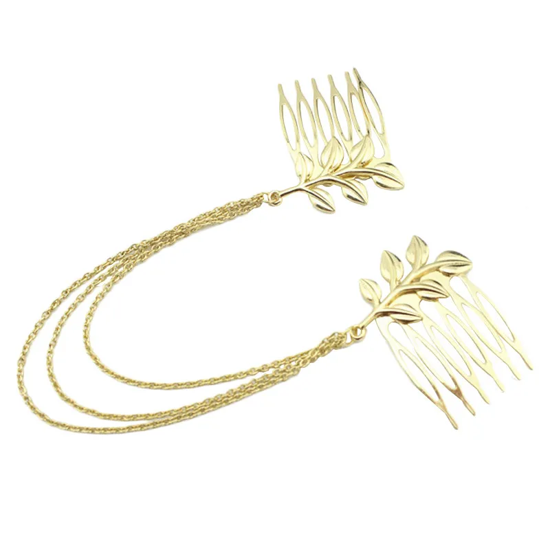 Chic Headdress Vintage Leaves Hair Clip Comb Stylish Hair Accessories Prom Church Dancing Summer Picnic Leaf Hairpin Comb