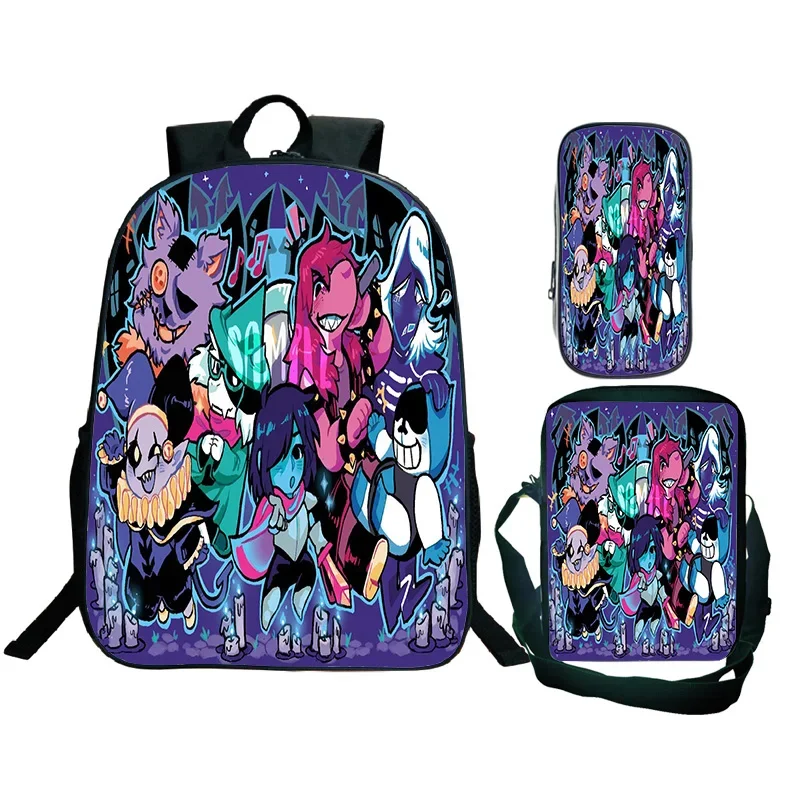 

Легкий модный рюкзак «сделай сам», рюкзак с героями мультфильмов Undertale, сумка на плечо, сумка для ручек, 3 шт., популярные игровые рюкзаки для подростков Mochila