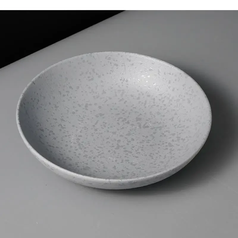 

Spray Point Grey Ceramic Deep Plate Restaurant Salad Thick Soup Pasta Plates Molecular Cooking Specialty Tableware