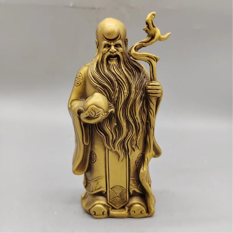 Antique Bronze Sculpture of the Three Celebrities of Fortune, Prosperity, and Longevity, Crafted as a Decorative Ornament