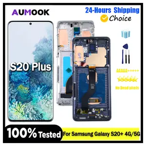Bilashmart 6.7AMOLED LCD Samsung Galaxy S20+ G985 G985F LCD Display Touch Screen Digitizer Assembly Samsung S20+5G G986 LCD Screen