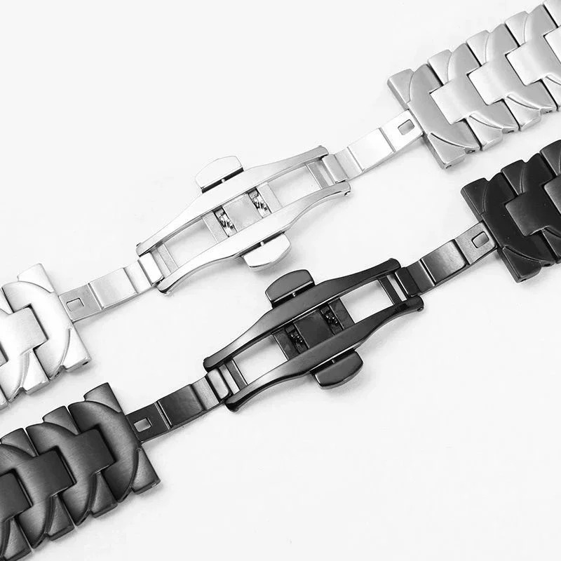Stainless Steel 24mm  Steel Black Accessories for Panerai Luminor Series Pam441 111 Arc Interface Men's Watch Straps