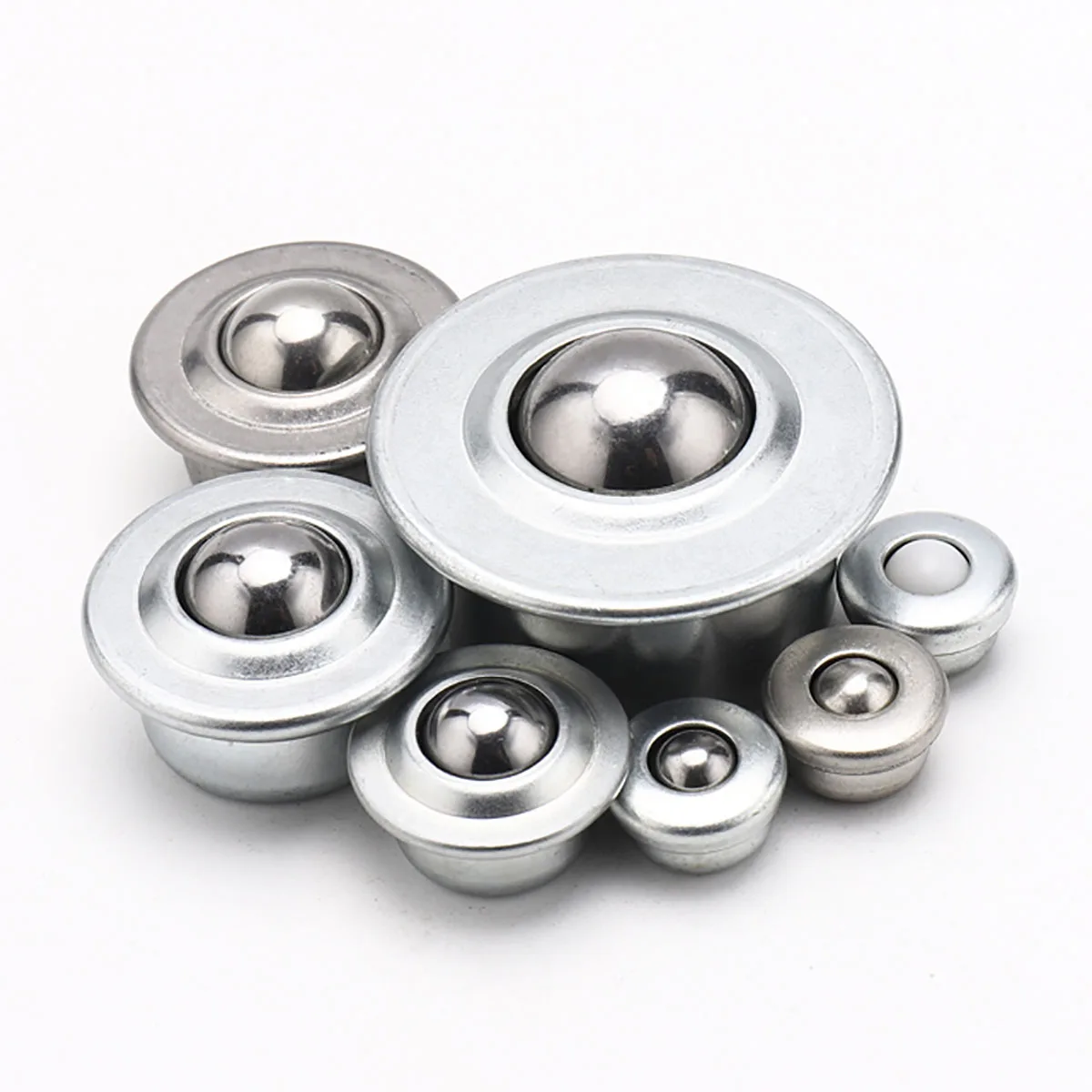 60pcs CY-15H Ball Transfer Ball Bearing Bullseye Wheels Carbon Steel / Nylon / SUS304 Stainless Steel