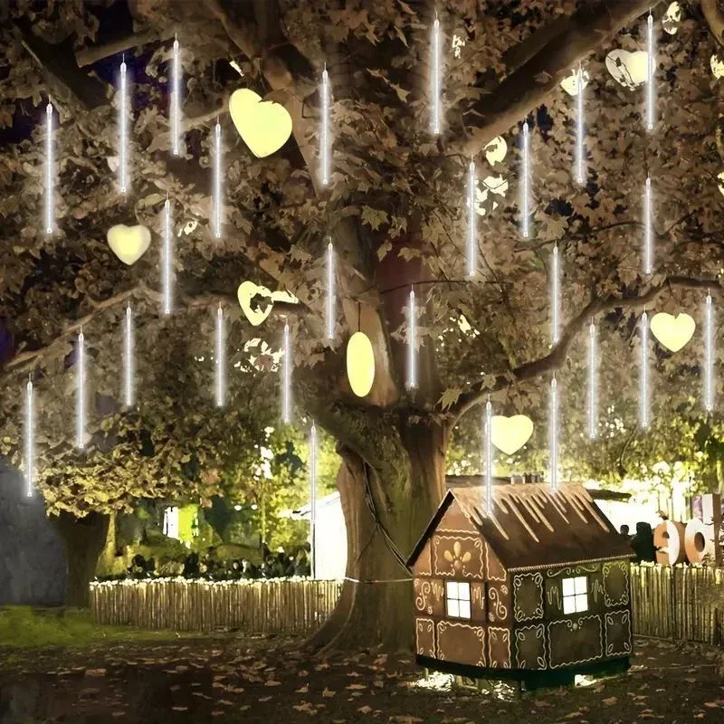 Outdoor 32/24/16/8 Tubes LED Meteor Shower Fairy String Garland Lights Christmas Decorations Wedding Street Garden Decor Navidad