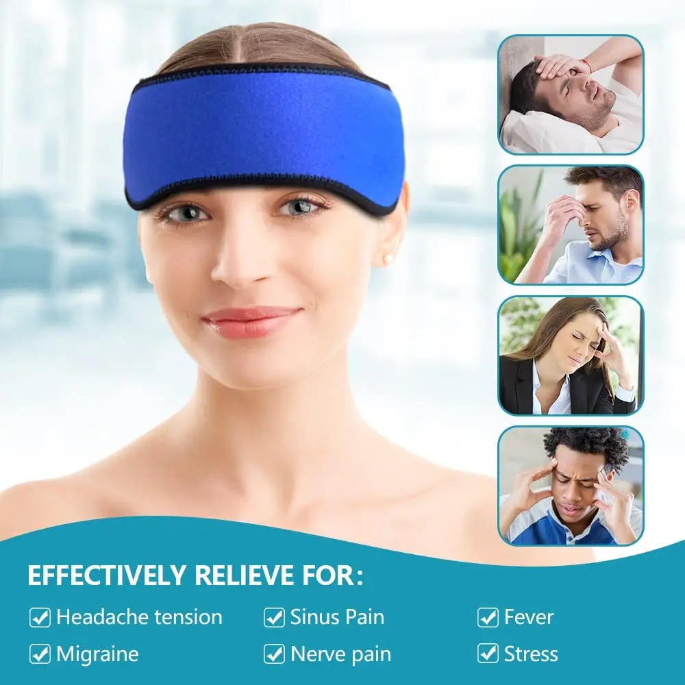 Migraine Ice Head Wrap Ice Pack Headband For Headache Tension Pain Relief Gel Cold Pack Hot Cold Therapy For Chemo Surgery