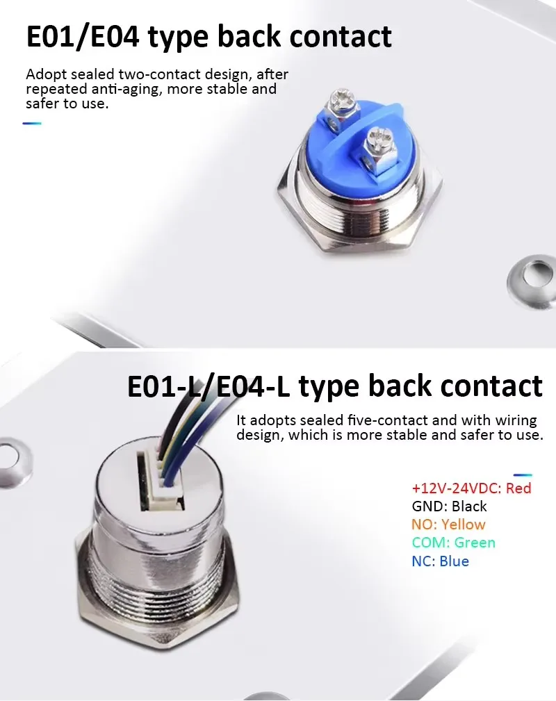 Metal Access Control No com Stainless Steel Switch Panel Push Door Release Exit Button