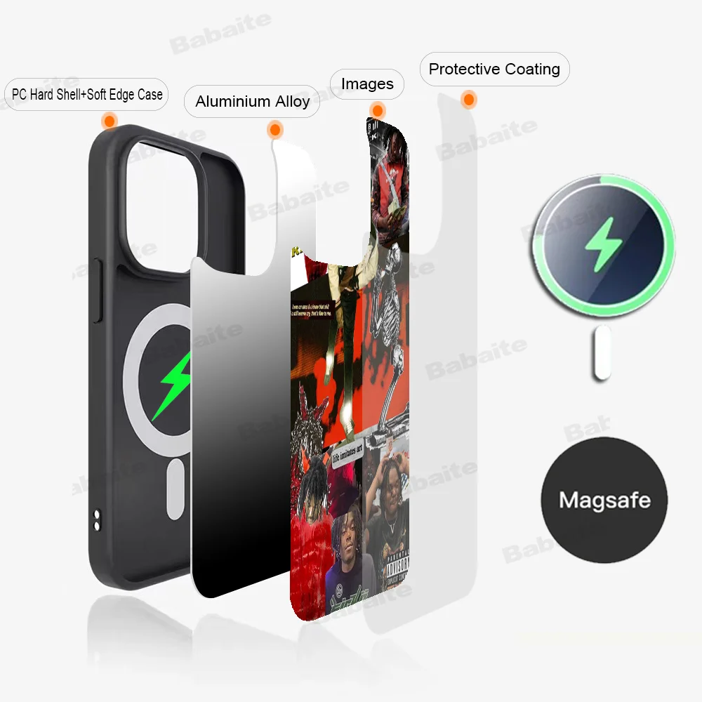 Lucki Rapper WAKE UP LUCKI Phone Case Magnetic Case For IPhone 16 14 13 12 11 15 Pro Max Plus For Magsafe Wireless Charge Cover