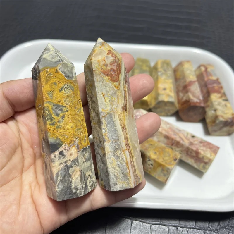 1kg Natural Gemstone Crazy Agate Point Meditation Spiritual Therapy Divination Witchcraft Energy Massage Point Home Decoration