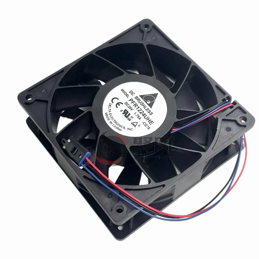 For Delta PFR1224UHE 12038 Brushless DC Cooling Fan 12cm 24V 1.75A High Airflow Variable Frequency Drive Fan