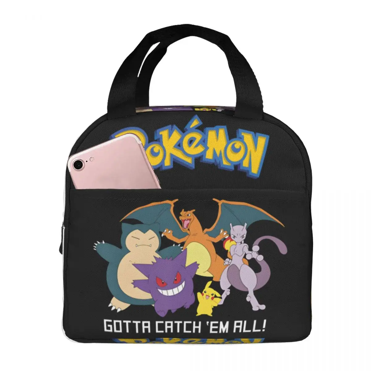 Unisex Lunch Container Logo Reusable Pokemon Aluminum Foil InsulationPicnic StorageSchool