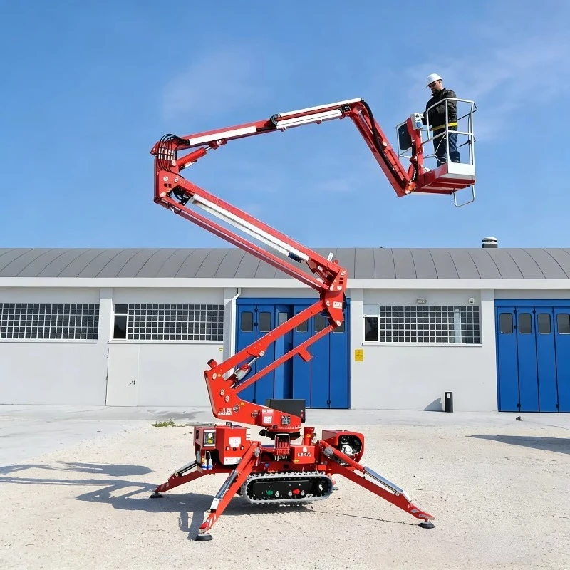 Factory Price Towable Boom Lift Articulated Hydraulic Platform Spider Lift 18m Max Platform Height 500kg Load Capacity for Work