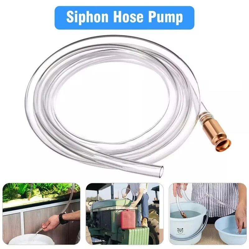Manual Suction Pipe PVC Pipe Gas Siphon Pump Fuel Water Shaker Siphon Safety Self Priming Hose Pipe Plumbing Hoses Transparent