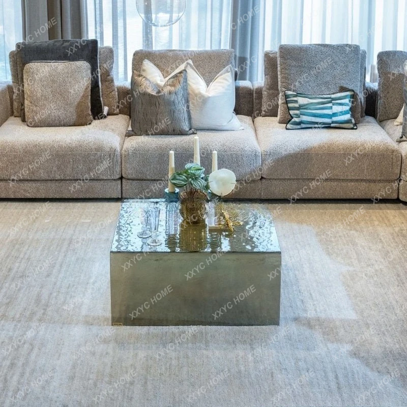 S1saa Light luxury hot curved acrylic coffee table designer living room home tea table advanced water ripple creative tea table