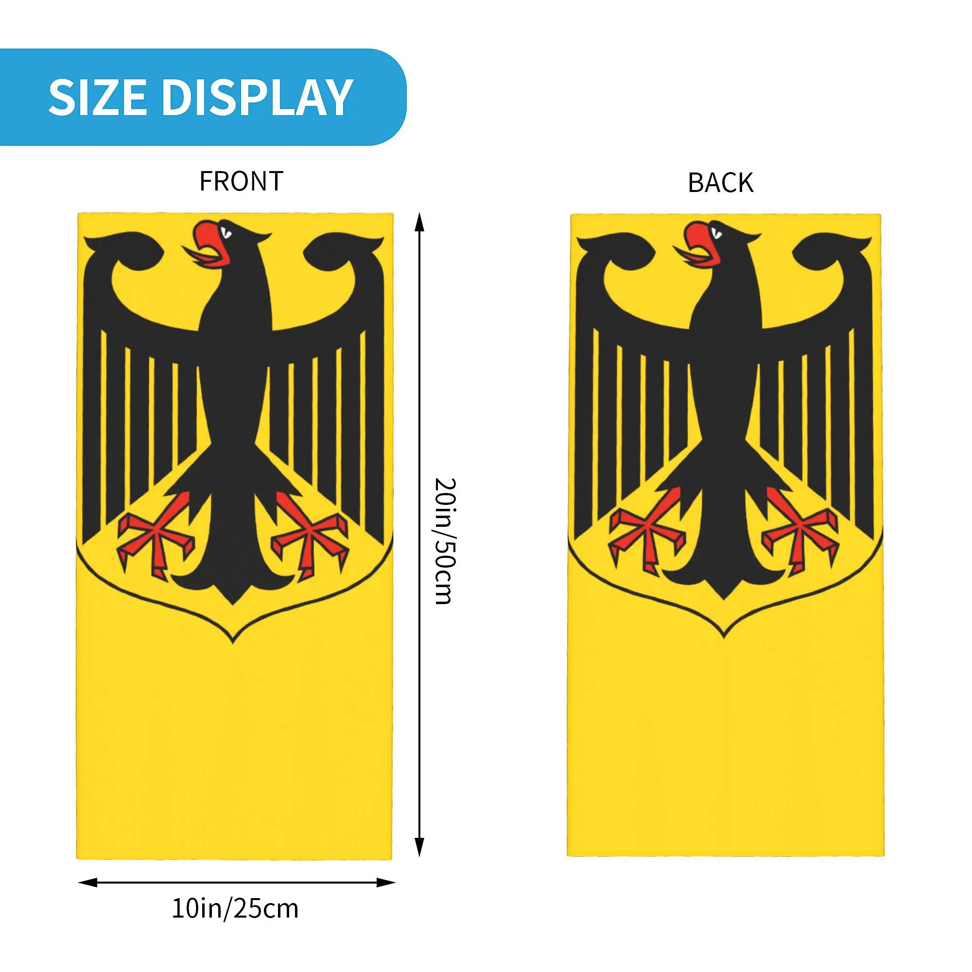 Custom Coat Of Arms Of Germany Bandana Winter Neck Warmer Women Windproof Wrap Face Scarf for German Flag Eagle Gaiter Headband