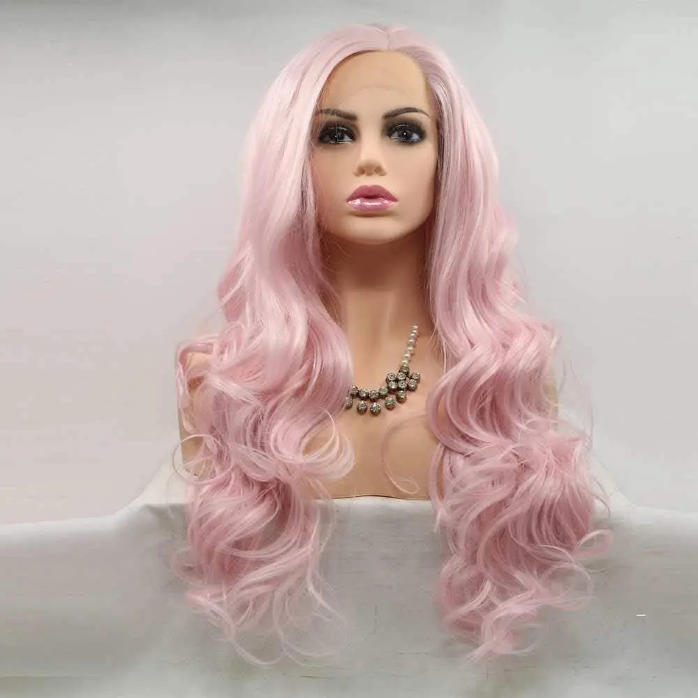 

Парики Sylvia, розовые синтетические парики спереди, волосы для женщин, длинные волнистые парики, парики из термостойкого волокна