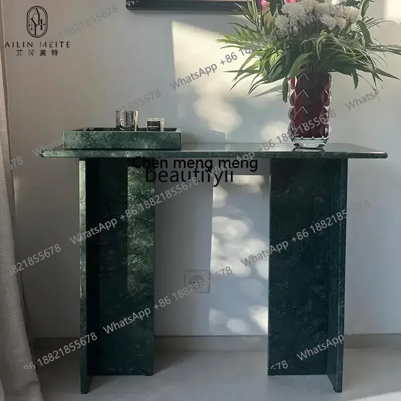 

D178 Italian minimalist natural marble entrance table designer high-end living room entrance table