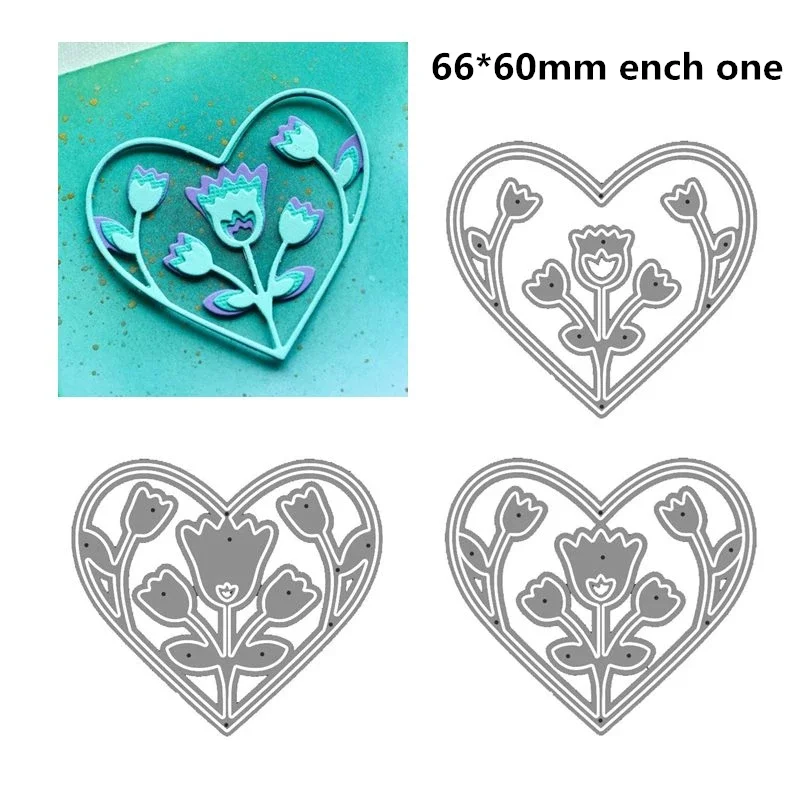 Heart Flower Birch Press Layering Coverplate Metal Cutting Dies Scrapbooking For Paper Making Embossing Frame Card Craft