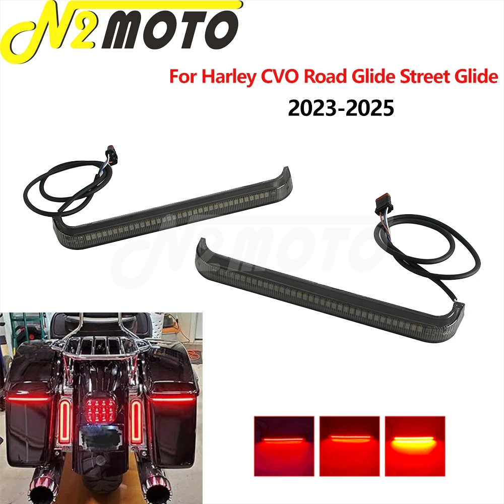 

For Harley Road Street Glide FLHXSE FLTRXSE FLTRXSTSE FLHX FLTRX Motorcycle Rear Saddle Bag Turn Signal LED Lights Lamp 2023-25