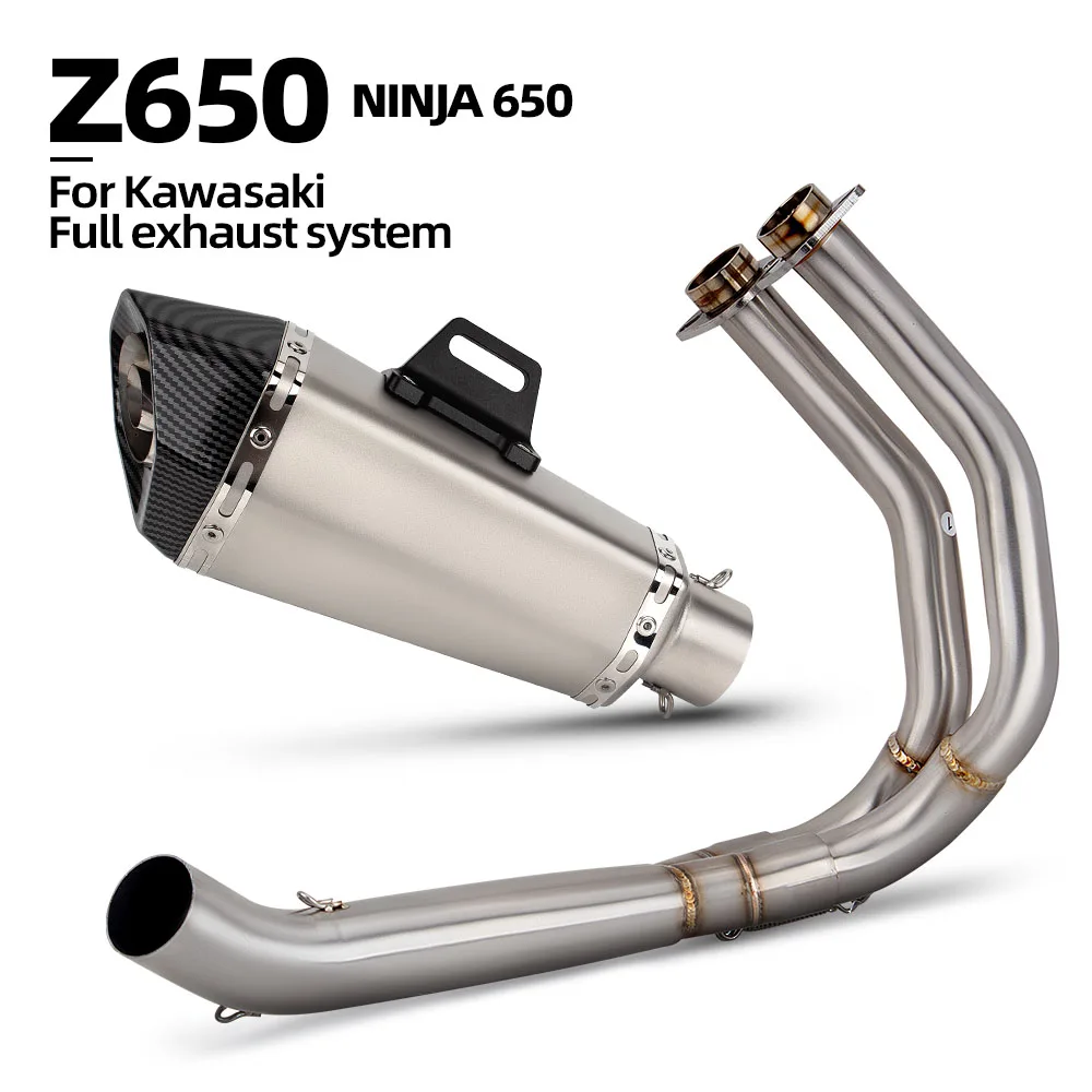 For Kawasaki Ninja650 Z650 2017-2023 Full System Moto Exhaust Modification Kit Stainless Escape Manifold Muffler with DB Killer